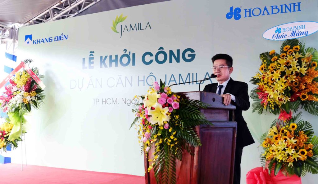 Ông Trương Minh Duy - Phó tổng giám đốc Công ty Khang Điền phát biểu tại buổi lễ 