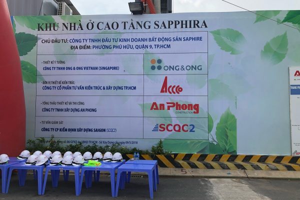 Bảng thông báo chính thức tại công trường dự án căn hộ Sapphira Khang Điền - Khang Điền HCM