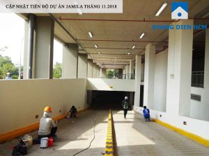Lối lên xuống tầng hầm dự án Jamila đang hoàn thiên những công đoạn cuối - Khang Điền HCM