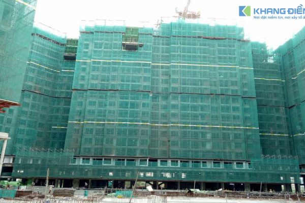 Block C và D đang thi công Bê Tông dầm sàn tầng 21, đây cũng là 2 Block xây dựng đầu tiền và nhanh nhất tại dự án này - Khang Điền HCM