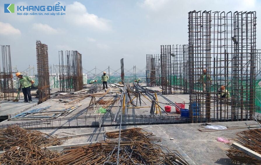 Góc nhìn bên trên công trường đang thi công tại dự án Safira Quận 9 - Khang Điền HCM