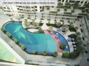 Hồ bơi rộng 850m2 tại dự án căn hộ Jamila Khang Điền Quận 9 - Khang Điền HCM