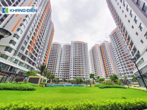 Mảng xanh và các tiện ích đi kèm được bố trí khu lõi trung tâm của dự án tạo nên cảm giác yên bình - Khang Điền HCM