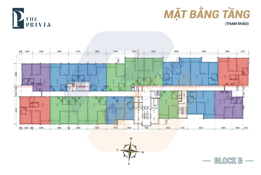 Mặt bằng Tầng điển hình Block B dự án The Privia Bình Tân - Khang Điền HCM