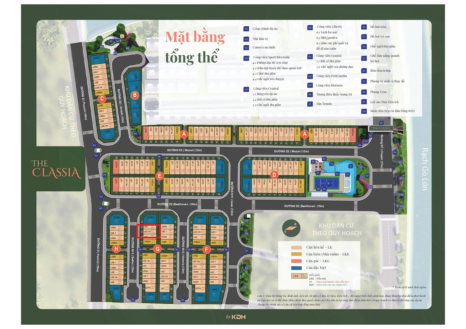 Vị trí căn A03 trên mặt bằng tổng thể dự án The Classia