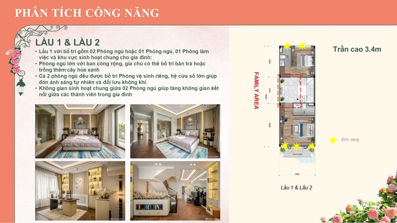 Công năng lầu 1&2 của dự án The Classia