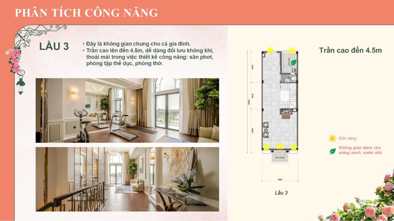 Công năng lầu 3 của dự án The Classia