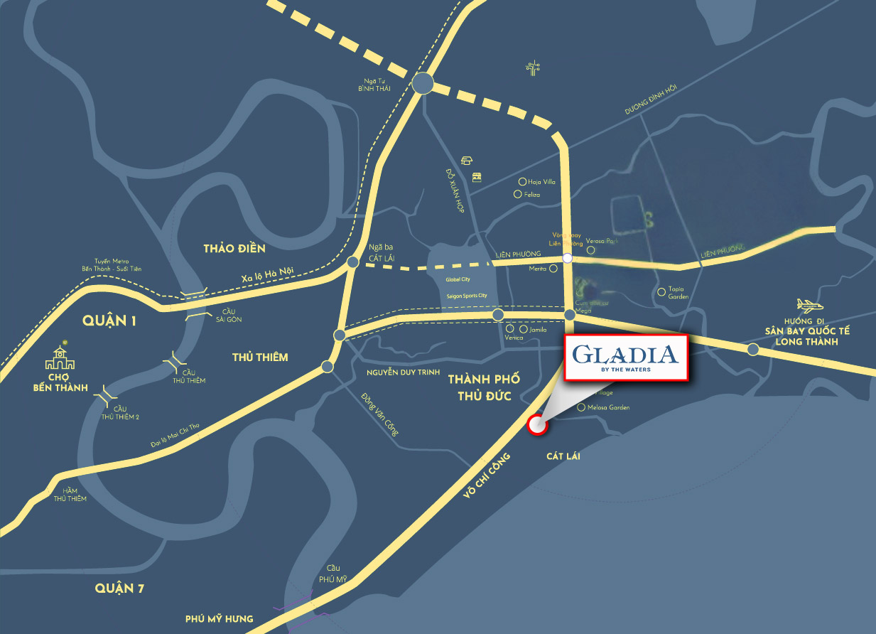 Vị trí dự án Gladia Khang Điền Quận 2 Vị trí dự án Gladia Khang Điền Quận 2