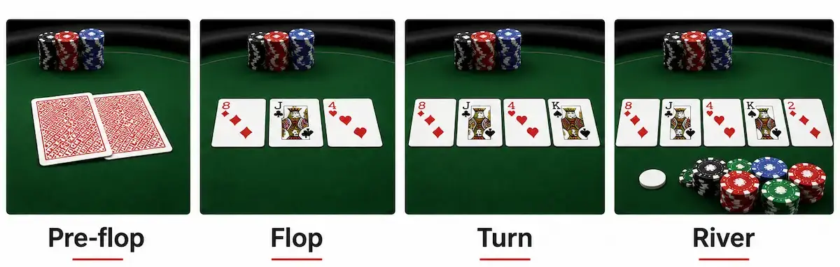 Các Vòng Chơi Poker Online Cơ Bản